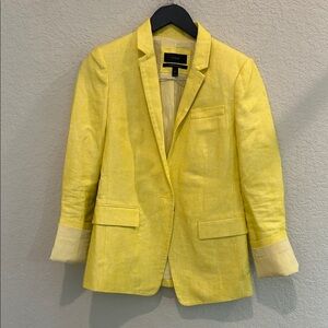 J. Crew Sunny Yellow Linen Blazer